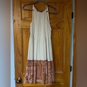 Hem & Thread Cream Sequin Embellished Maxi Sundress